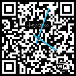 Sklenené nástenné hodiny s QR kódom